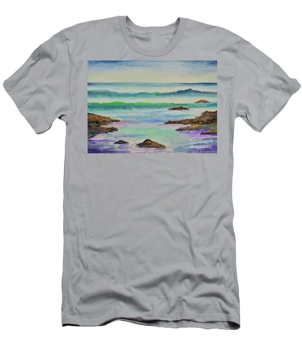 Beach T-Shirt featuring the painting Low Tide by Mary Scott