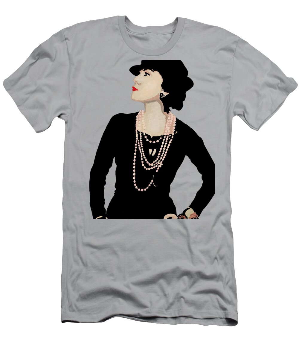 Madame Coco Chanel Portrait Of Gabrielle Bonheur T-Shirt by Artista Fratta  - Pixels