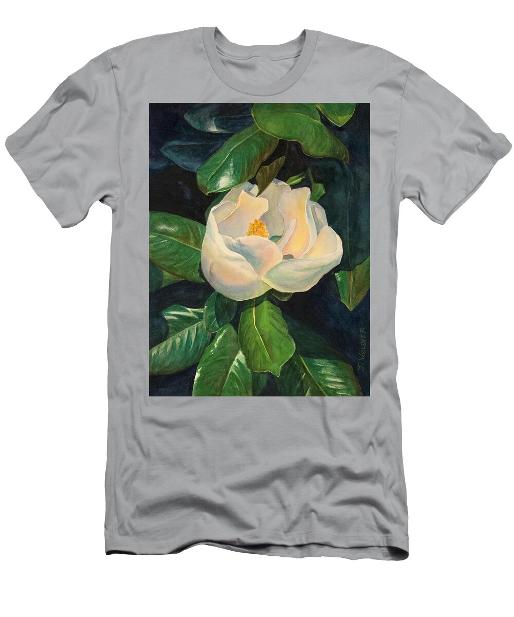 Artist T-Shirt featuring the painting Magnolia Blossom by Joan Wolbier