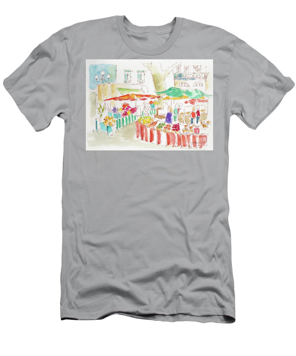 Impressionism T-Shirt featuring the painting Marche Quai St Antoine Lyon by Pat Katz