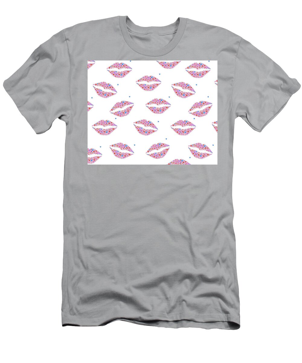 Facemask T-Shirt featuring the digital art Marilyn Kissy Kissy by Theresa Tahara