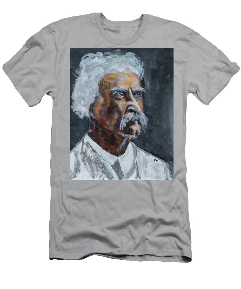 Mark Twain T-Shirt featuring the painting Mark Twain by Mark Ross