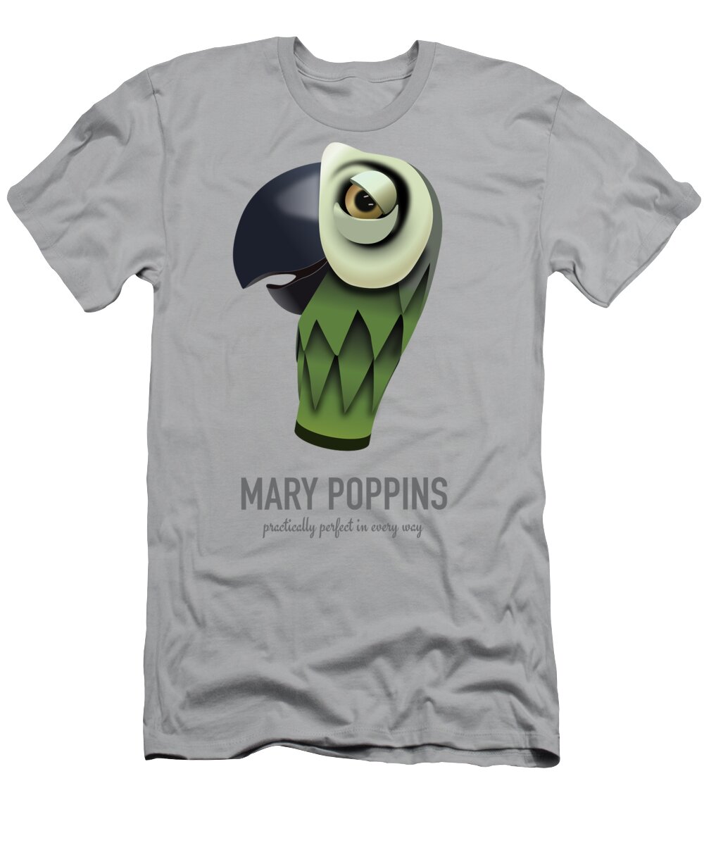 Mary Poppins T-Shirt featuring the digital art Mary Poppins - Alternative Movie Poster by Movie Poster Boy