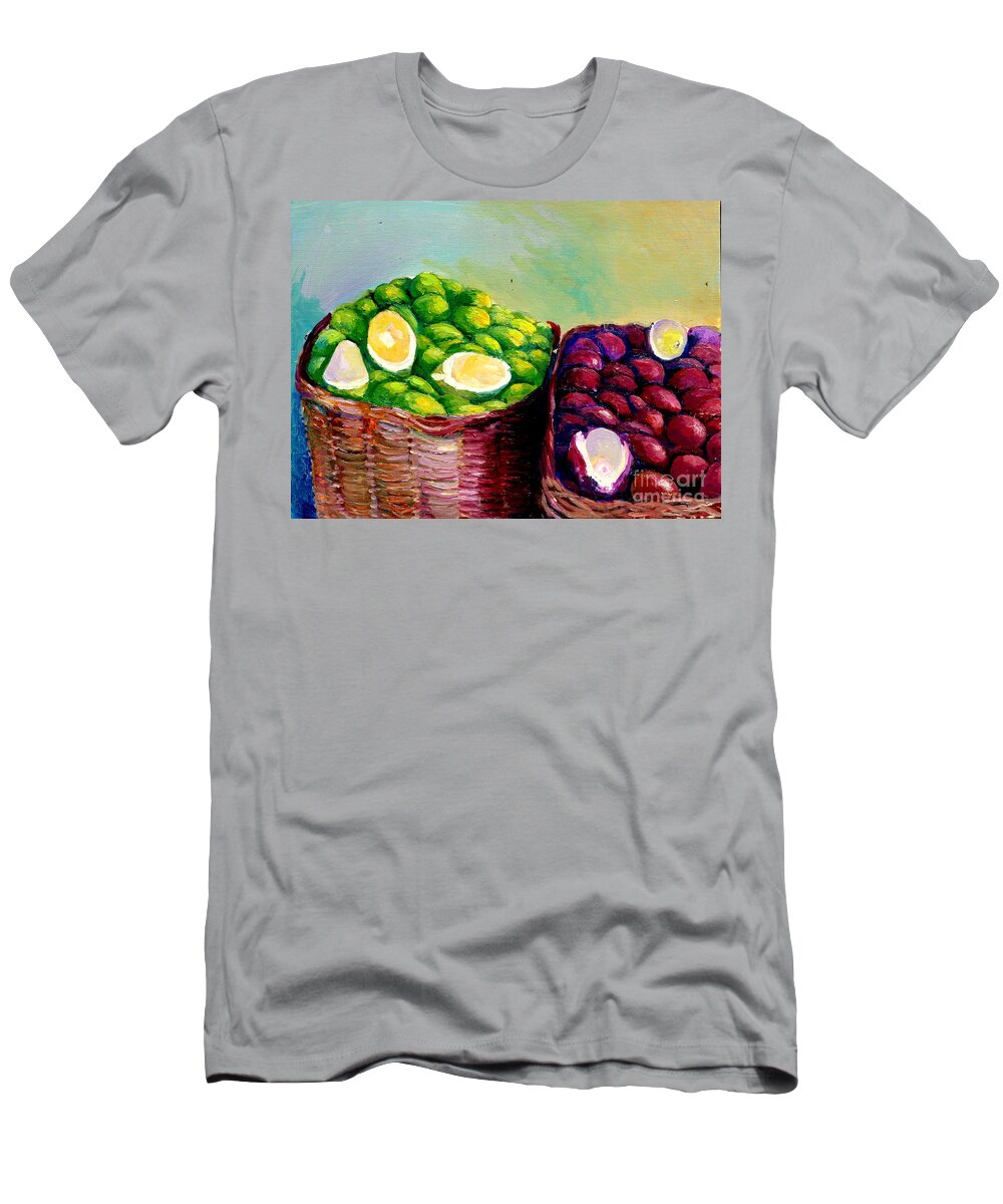 Fruit T-Shirt featuring the painting Matoa Fruit Harvest by Jason Sentuf