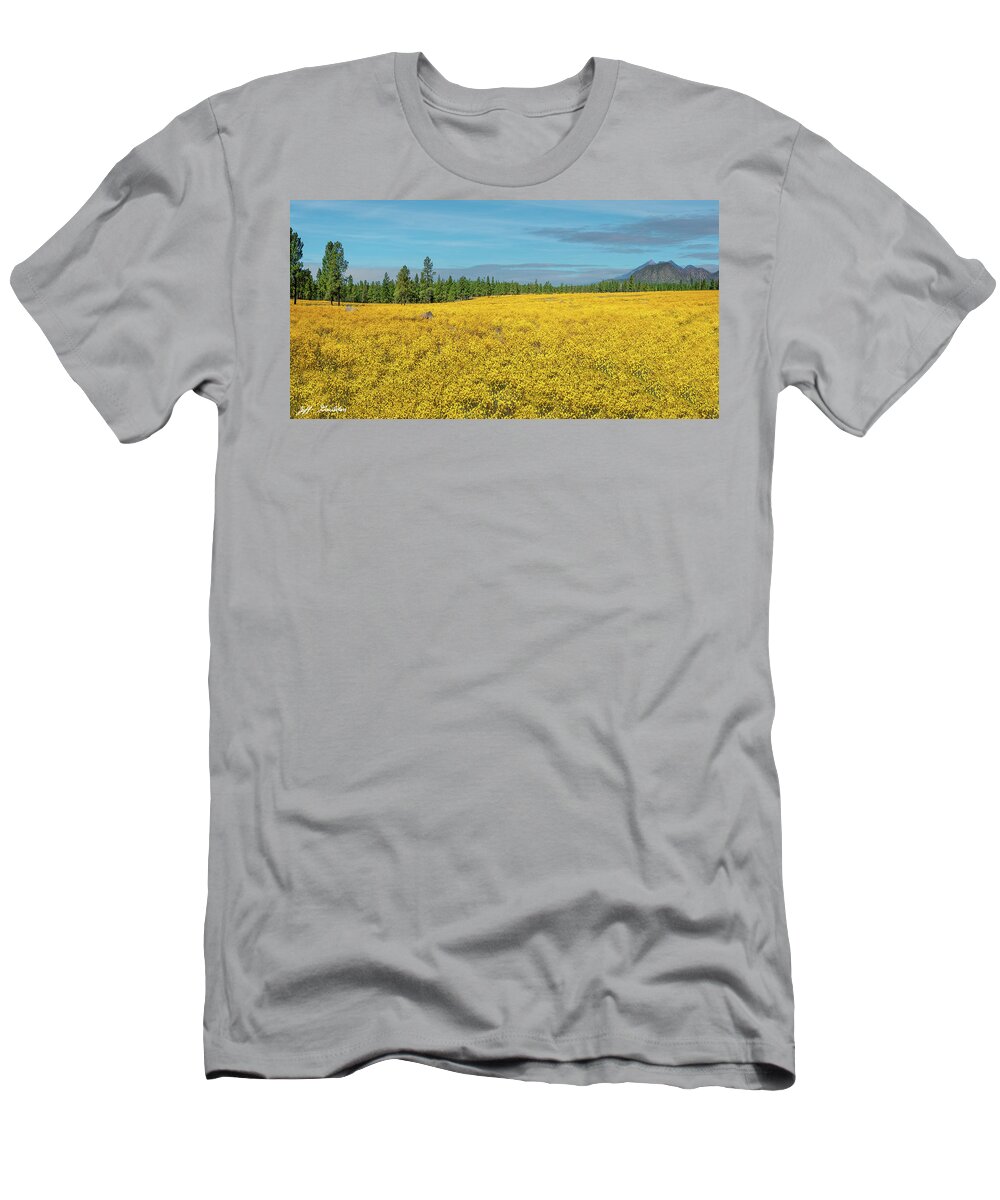 Arizona T-Shirt featuring the photograph Meadow of Yellow Wildflowers by Jeff Goulden