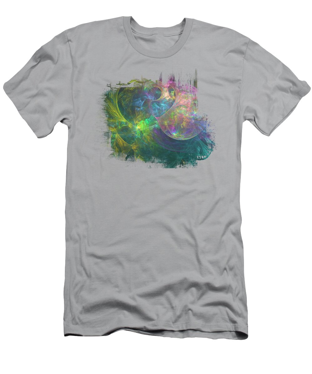 Dreamy T-Shirt featuring the digital art Melting Rainbow by Elisabeth Lucas