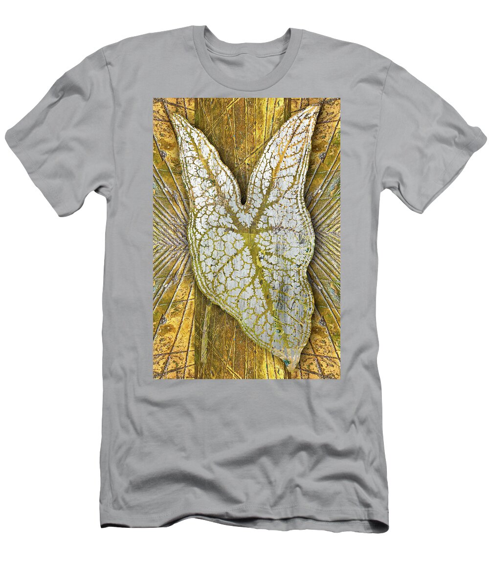 1800s T-Shirt featuring the painting Metal Metallic Gold Silver Leaf 3 by Tony Rubino