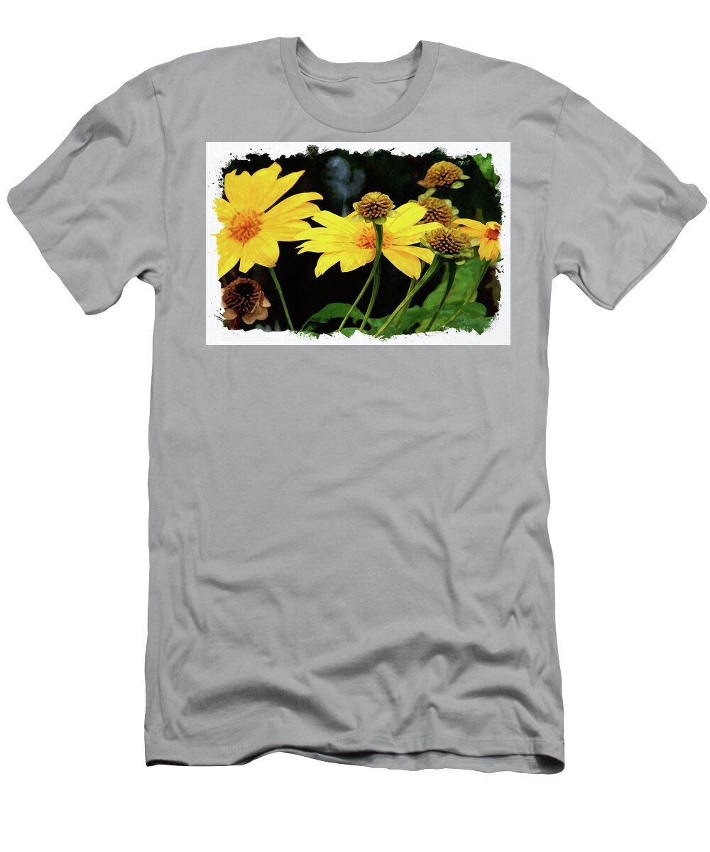 Flower T-Shirt featuring the digital art Mexican Sunflower by Chauncy Holmes