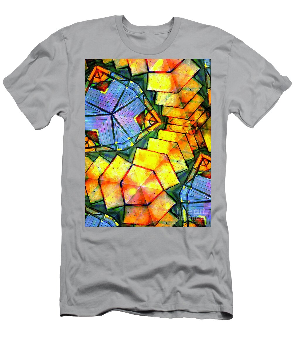 Optics Euphoria Stain Glass T-Shirt featuring the digital art MezzMe by Glenn Hernandez