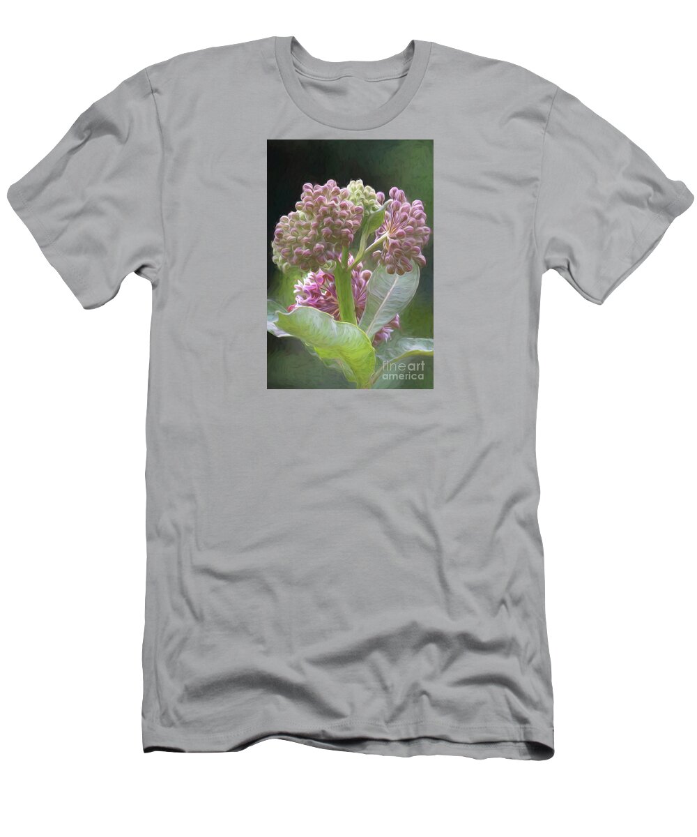 Milkweed T-Shirt featuring the photograph Milkweed in Van Gogh Style by Lorraine Cosgrove