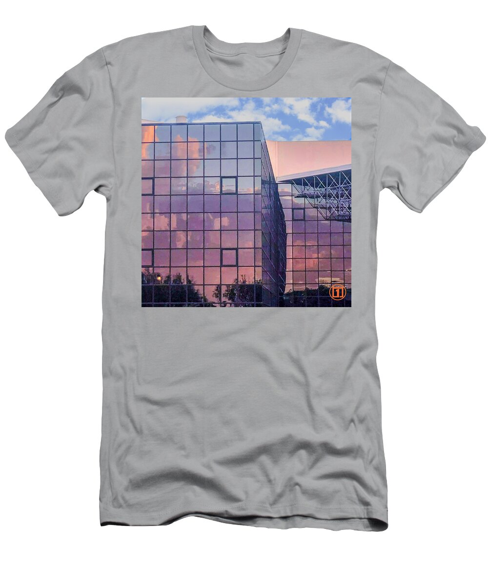 Clouds T-Shirt featuring the photograph Mirrored Windows by Grey Coopre