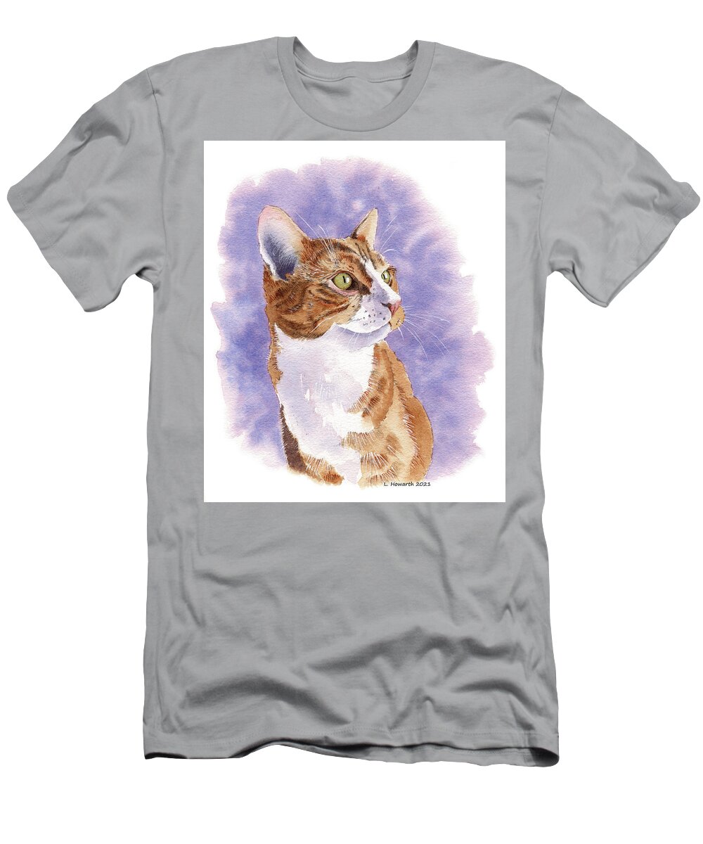 Cat T-Shirt featuring the painting Mischief Maker by Louise Howarth