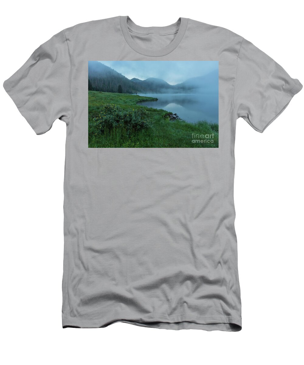 Landscape T-Shirt featuring the photograph Misty Mountain Lake by Seth Betterly