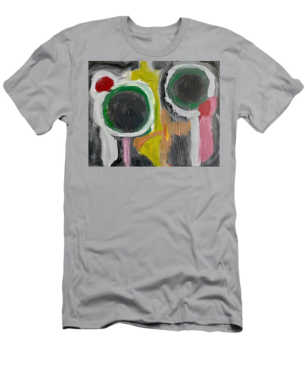 Abstract T-Shirt featuring the painting Mixed Emotions by Victoria Lakes