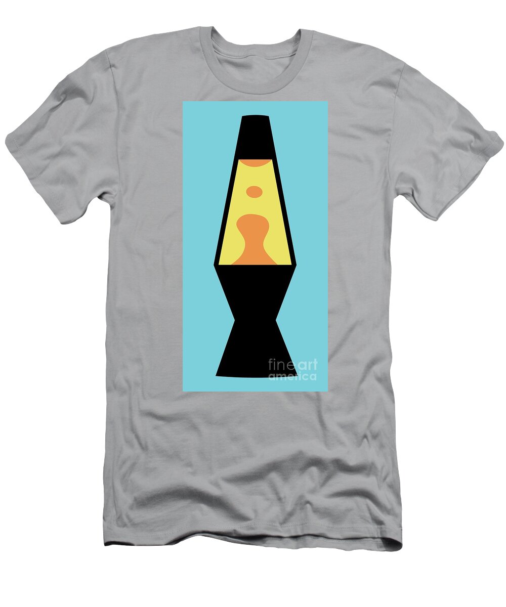 Mod T-Shirt featuring the digital art Mod Lava Lamp on Blue by Donna Mibus