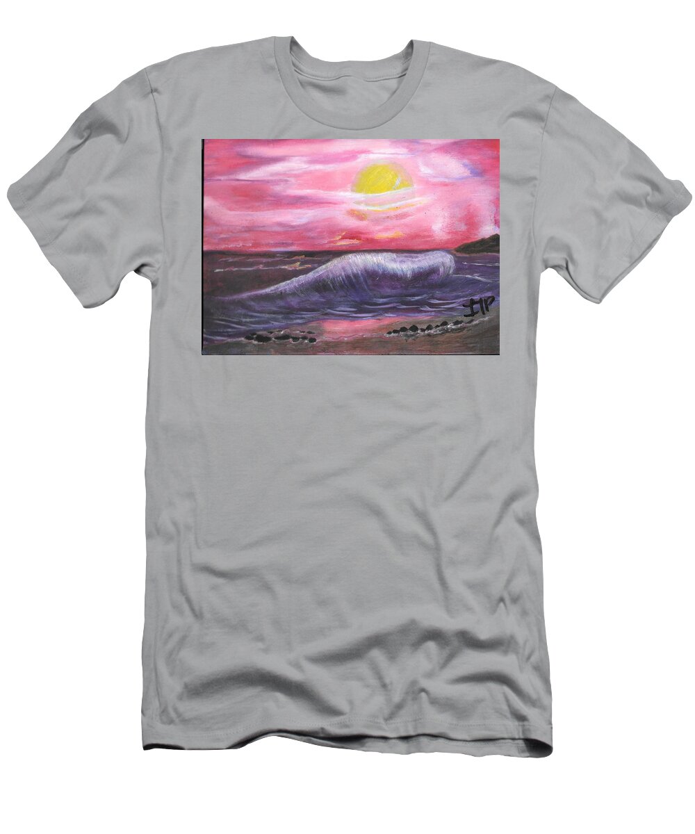 Wave T-Shirt featuring the painting Monster Wave by Esoteric Gardens KN