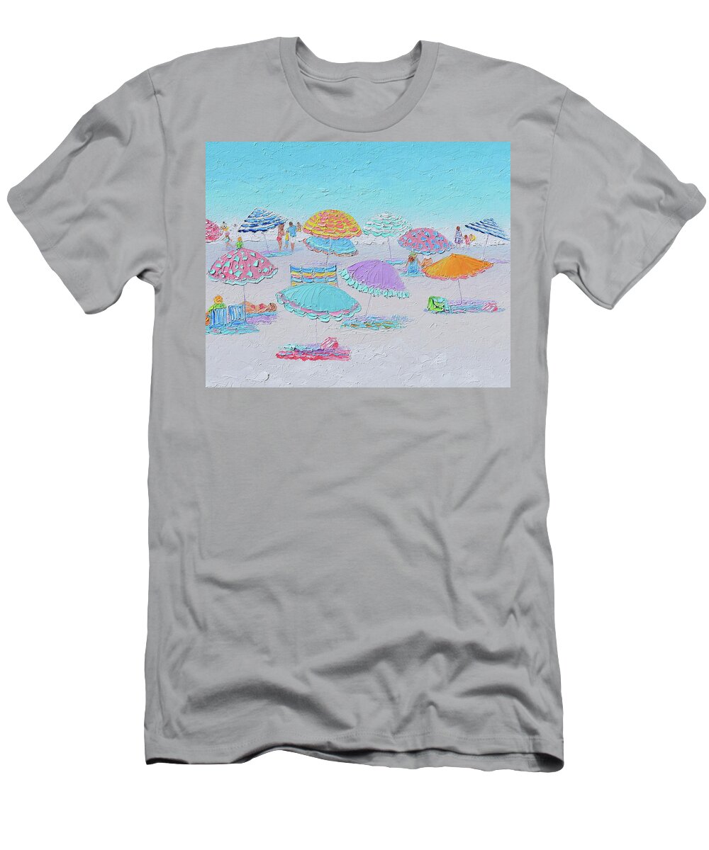 Beach T-Shirt featuring the painting Morning Light - a beach scene by Jan Matson