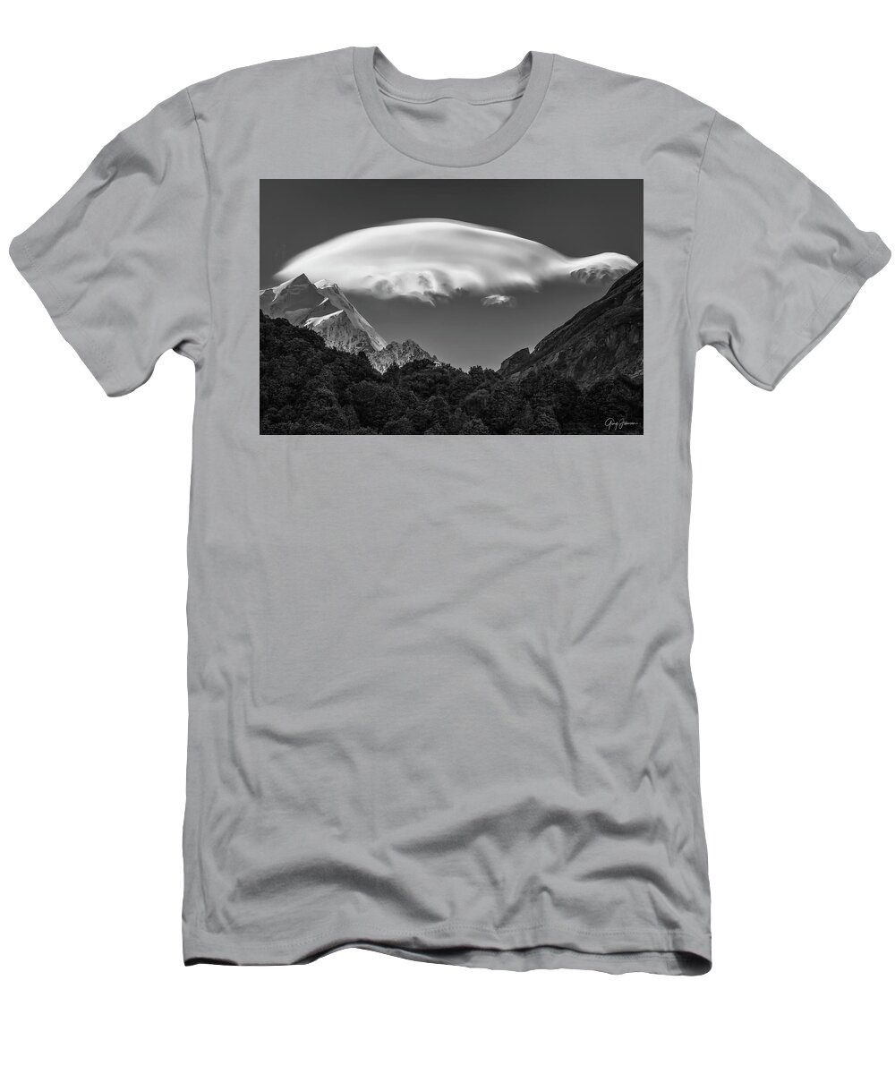 New-zealand T-Shirt featuring the photograph Mt. Cook Lenticular Cloud by Gary Johnson
