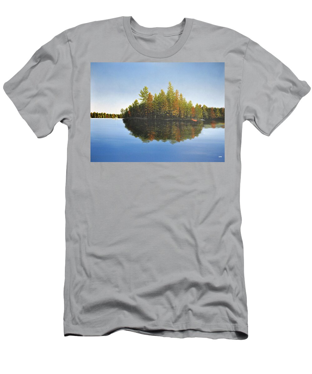 Landscapes T-Shirt featuring the painting Muskoka Island  by Kenneth M Kirsch