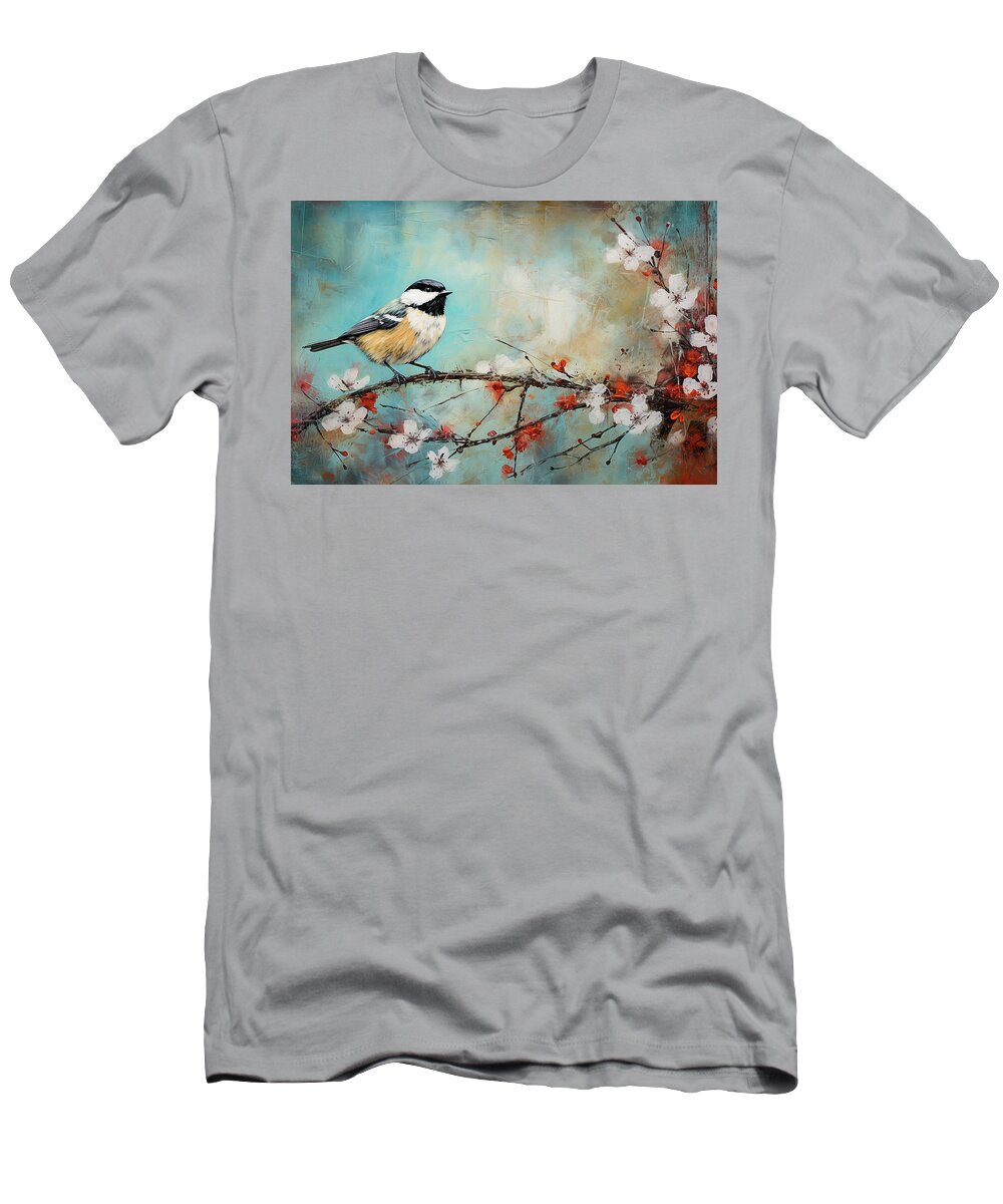 Chickadee T-Shirt featuring the digital art My Little Chickadee by Peggy Collins