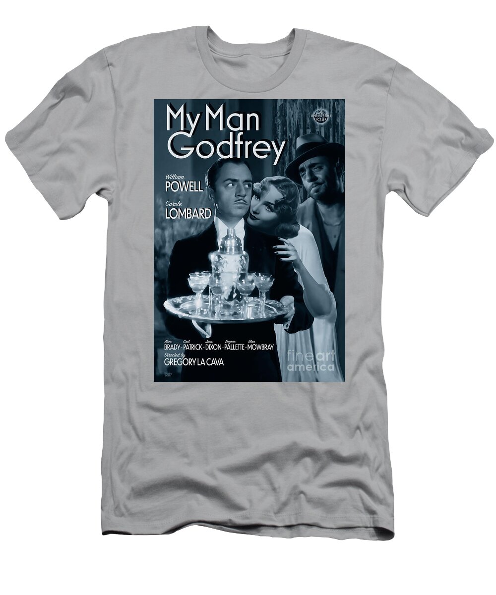 William Powell T-Shirt featuring the photograph My Man Godfrey Movie Poster by Brian Watt
