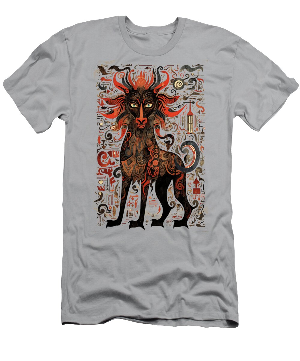 Beast T-Shirt featuring the digital art Mythical Beast of Blasphemy by Peter Awax