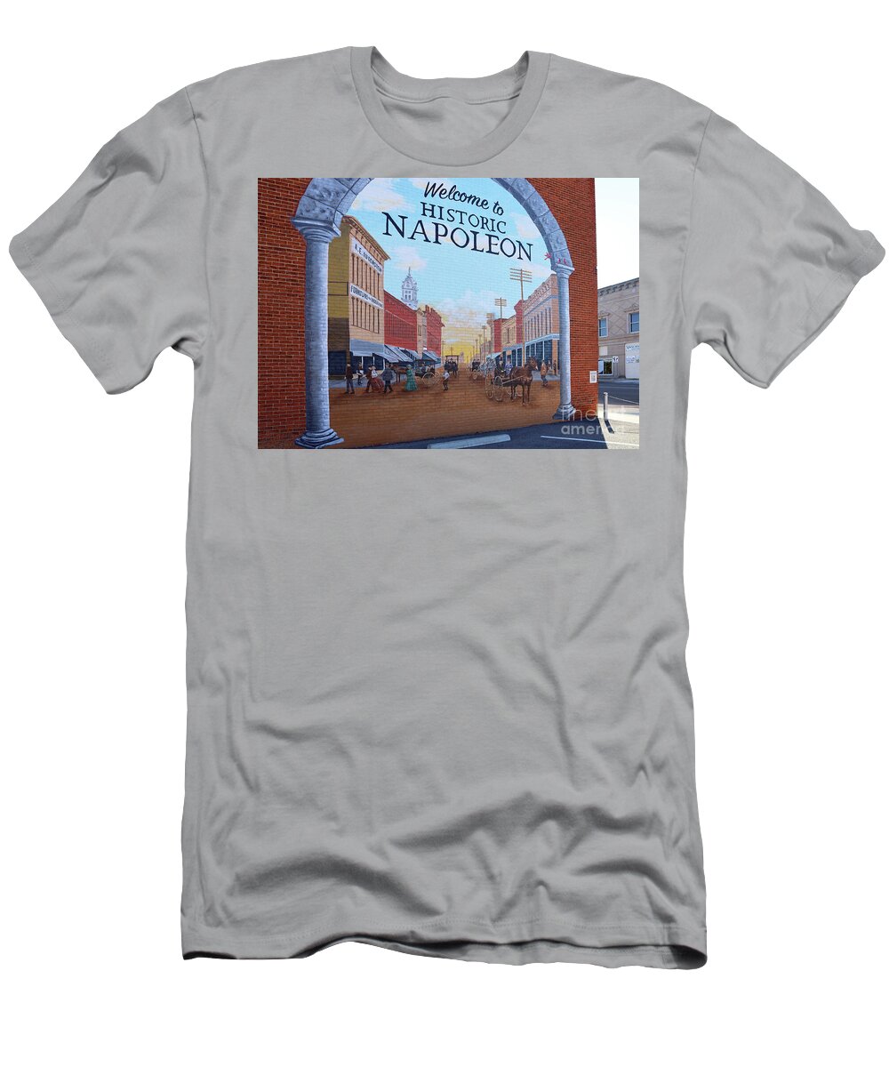 Mural T-Shirt featuring the photograph Napoleon Ohio Mural by Dave Rickerd 9853 by Jack Schultz