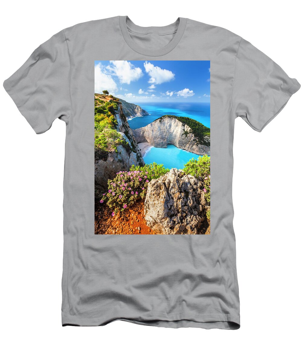 Greece T-Shirt featuring the photograph Navagio Bay by Evgeni Dinev