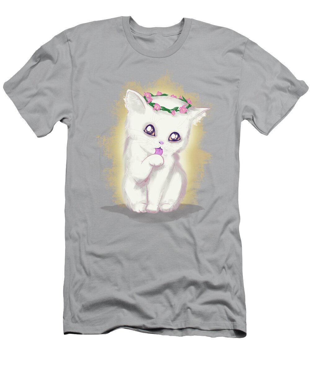 Kitty T-Shirt featuring the drawing New Queen by Ludwig Van Bacon