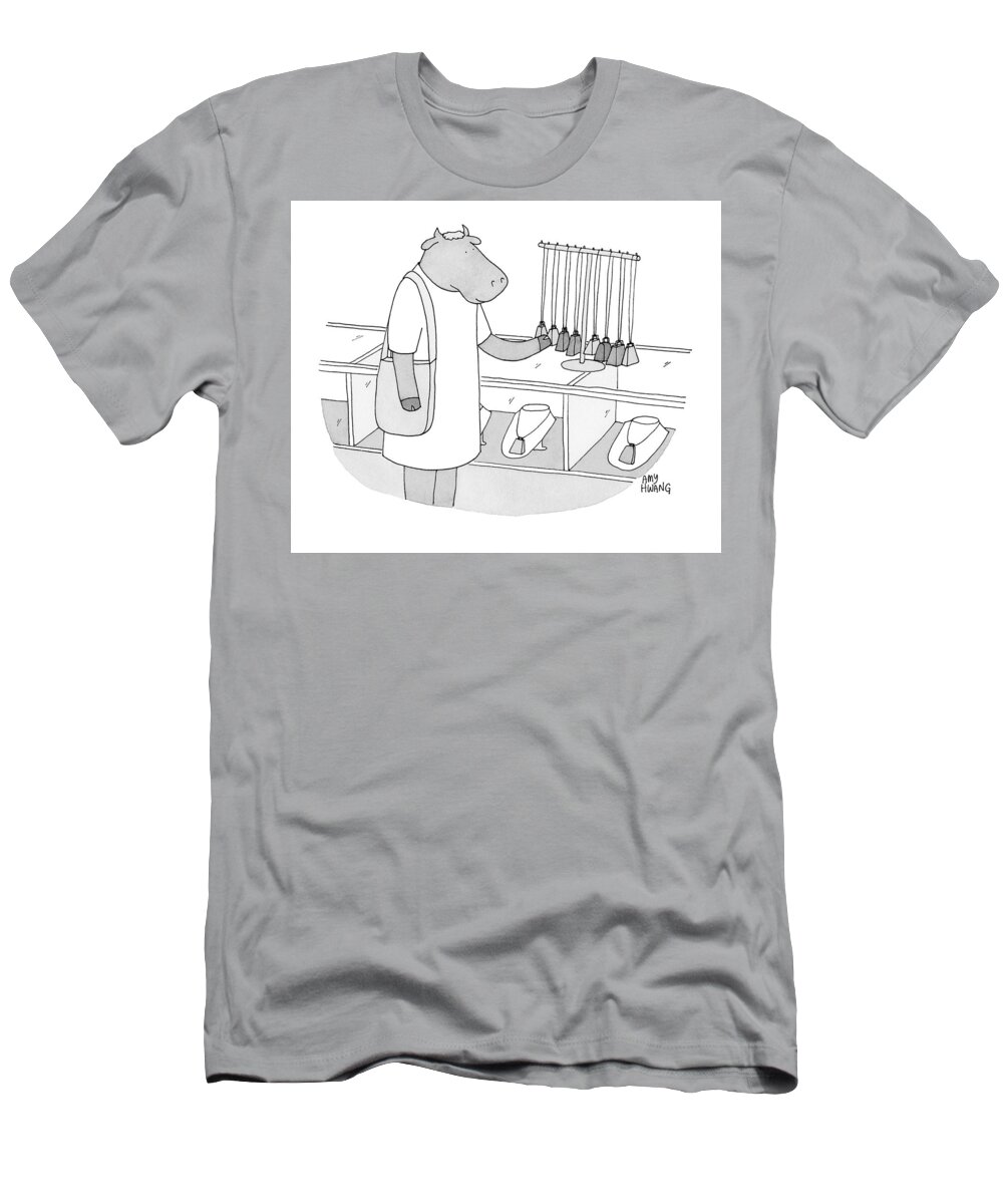 Captionless T-Shirt featuring the drawing New Yorker April 19, 12021 by Amy Hwang