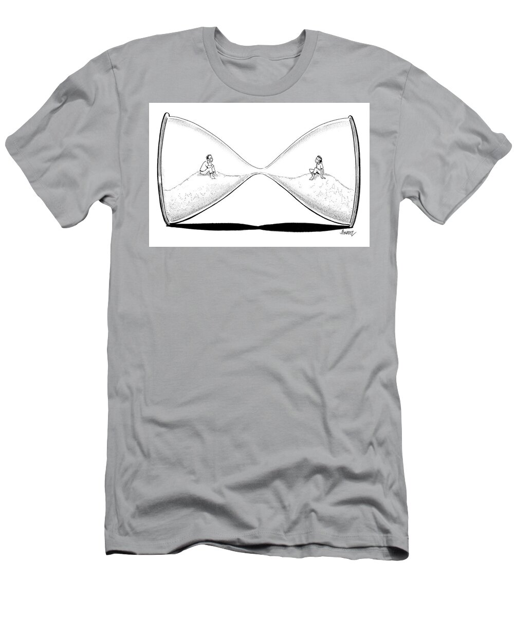 Hourglass T-Shirt featuring the drawing New Yorker March 13, 2023 by Benjamin Schwartz
