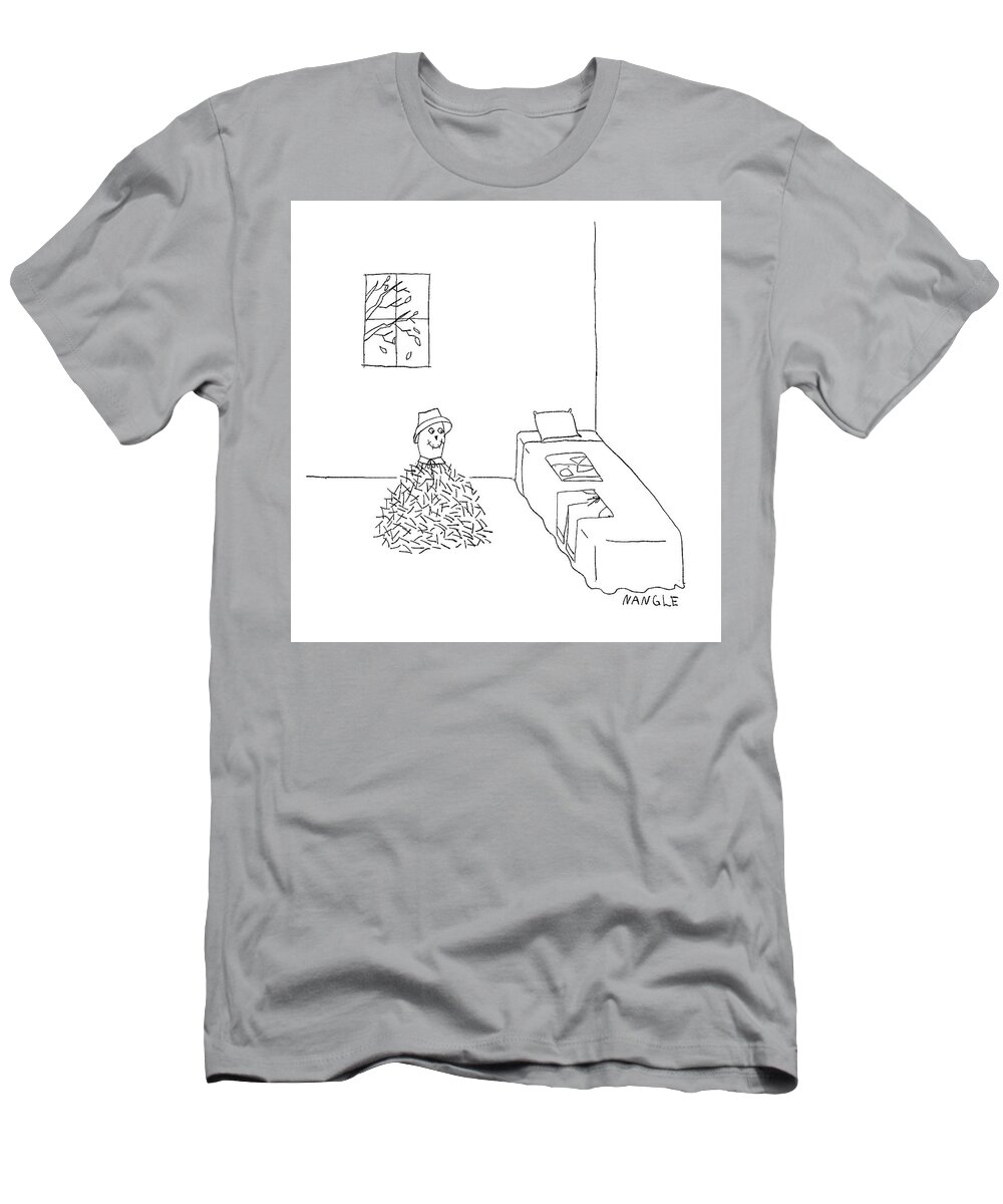 Captionless T-Shirt featuring the drawing New Yorker October 10, 2023 by Jared Nangle
