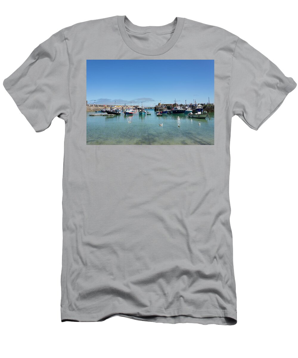 Newquay T-Shirt featuring the photograph Newquay harbour by Steev Stamford