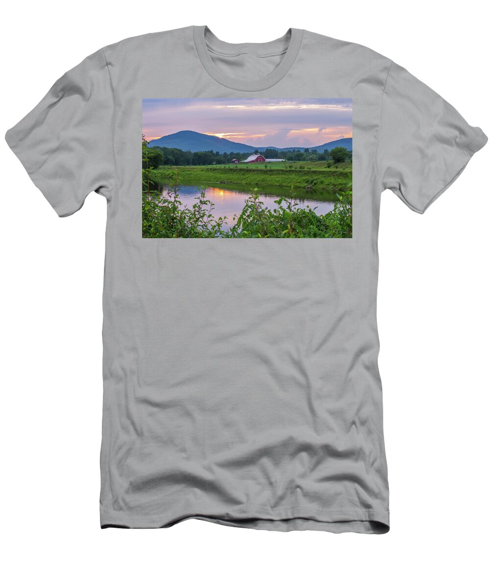 North T-Shirt featuring the photograph North Country Barn Sunset by Chris Whiton