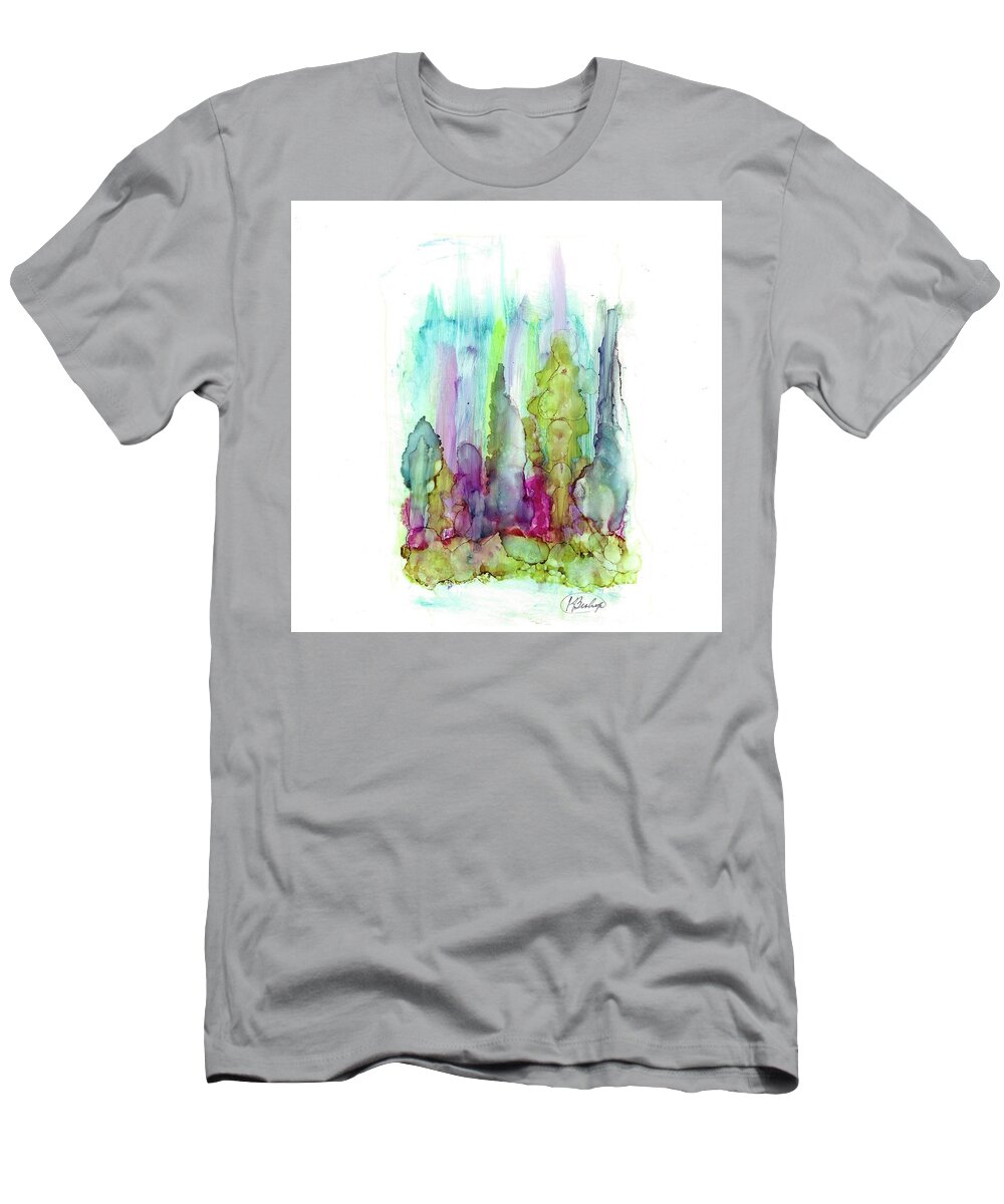Landscape T-Shirt featuring the painting Northern Lights by Katy Bishop
