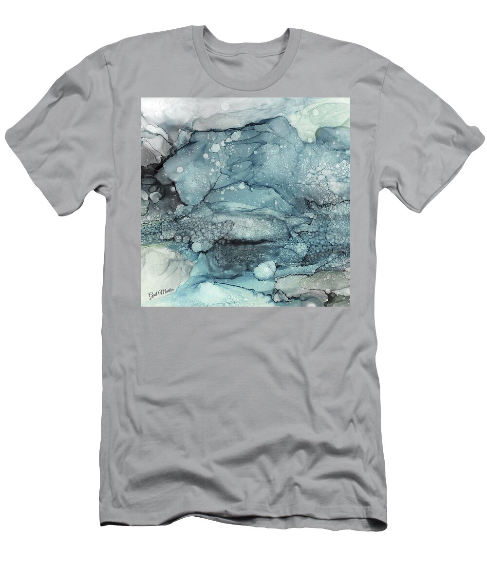 Ocean T-Shirt featuring the painting Ocean Cyan by Gail Marten