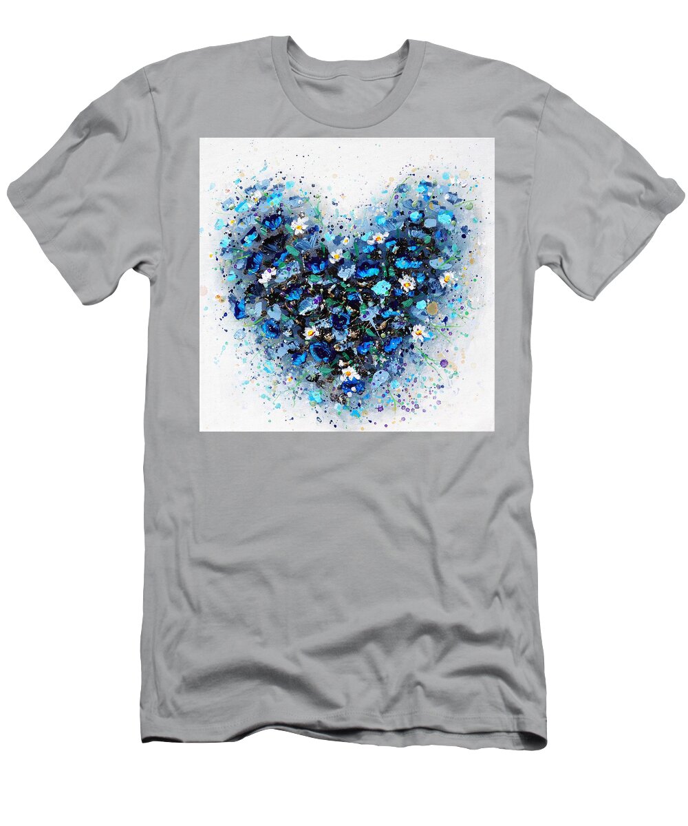 Heart T-Shirt featuring the painting Ocean of Love by Amanda Dagg