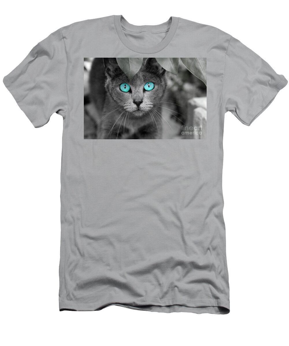 Cats T-Shirt featuring the photograph Old Blue Eyes by Renee Spade Photography