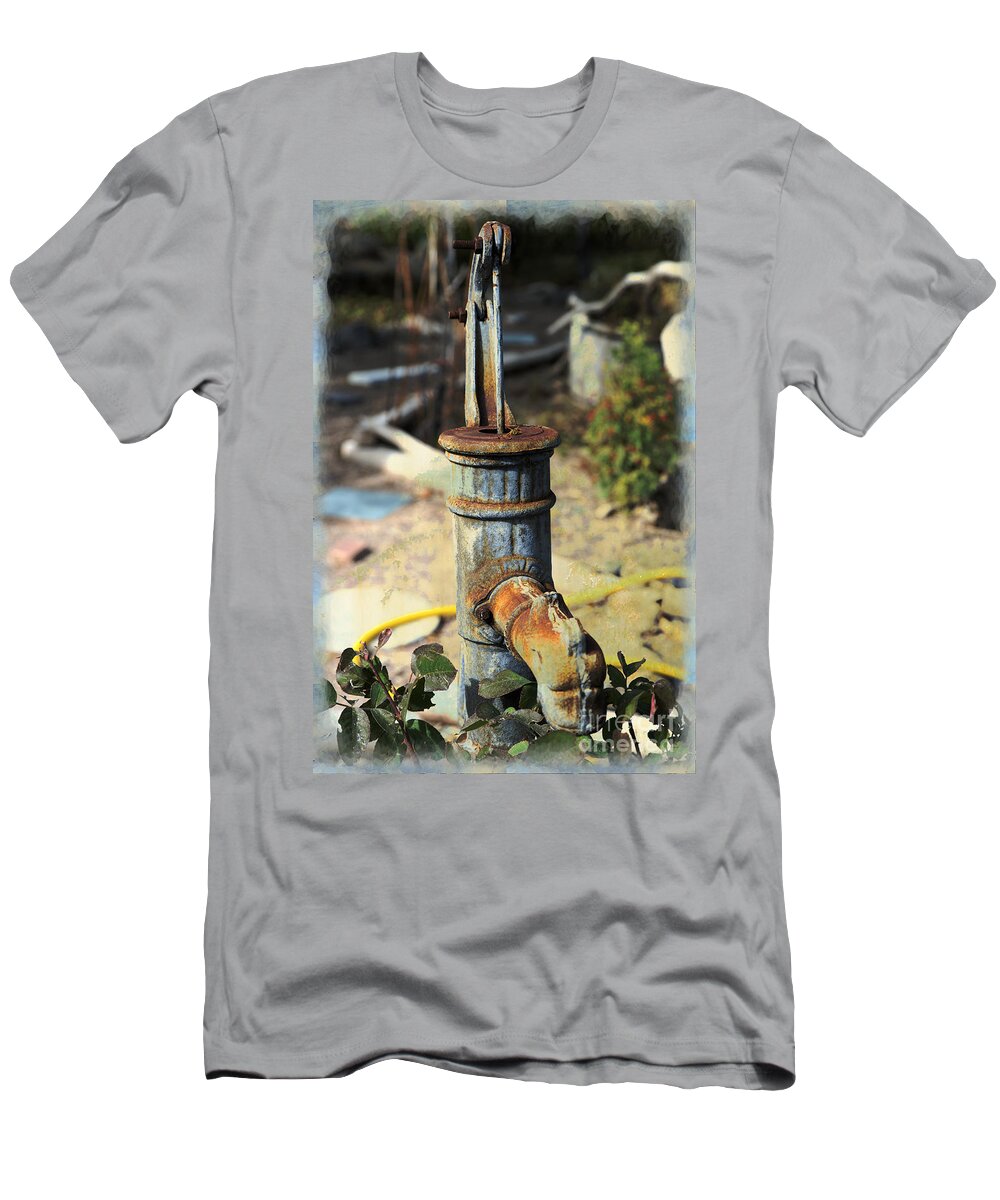 Garden T-Shirt featuring the photograph Old Pump in Garden by Kae Cheatham
