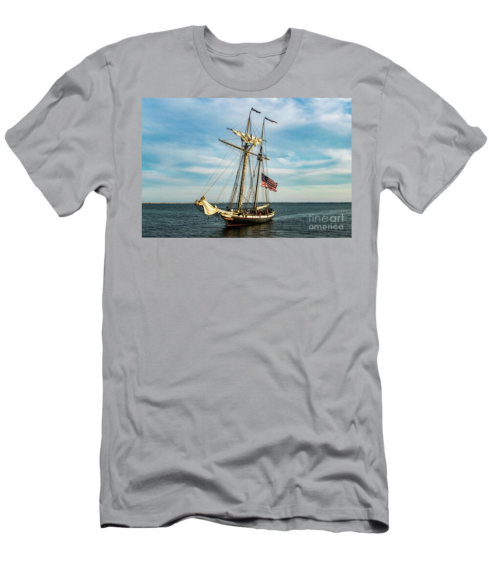 Old T-Shirt featuring the photograph Old Tall Ship in Pensacola Bay by Beachtown Views