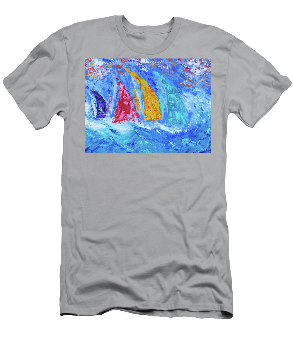 Ocean T-Shirt featuring the painting On the Breeze by Bonny Puckett
