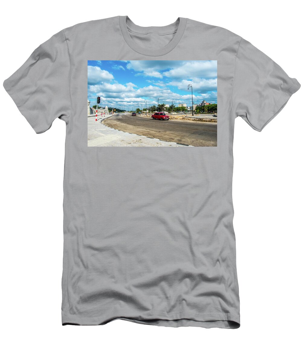 Cuba T-Shirt featuring the photograph On the Malecon's Road. Havana. Cuba. by Lie Yim