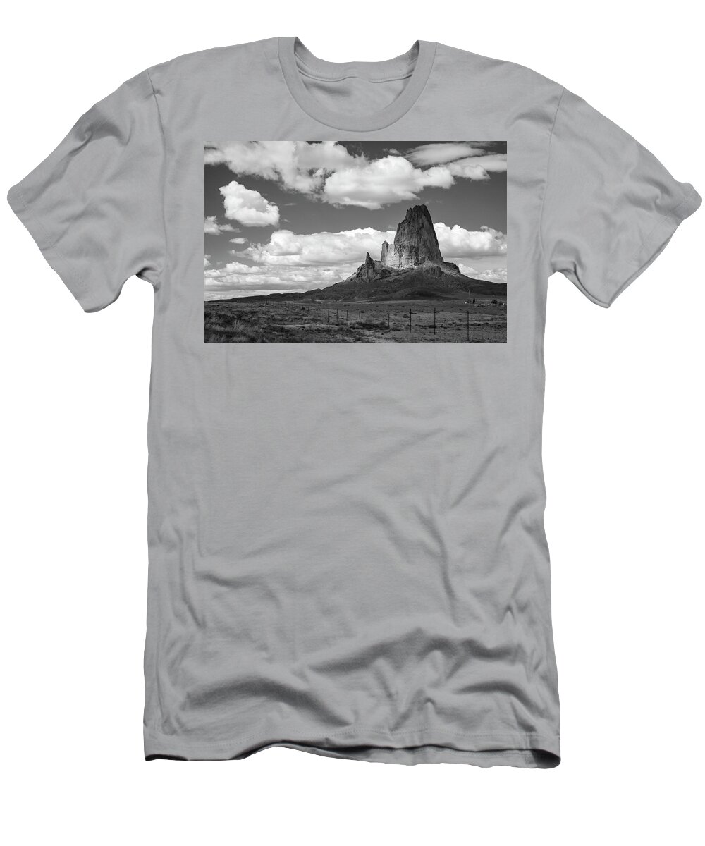 Black And White T-Shirt featuring the photograph On the Road to Monument Valley Utah by Mary Lee Dereske