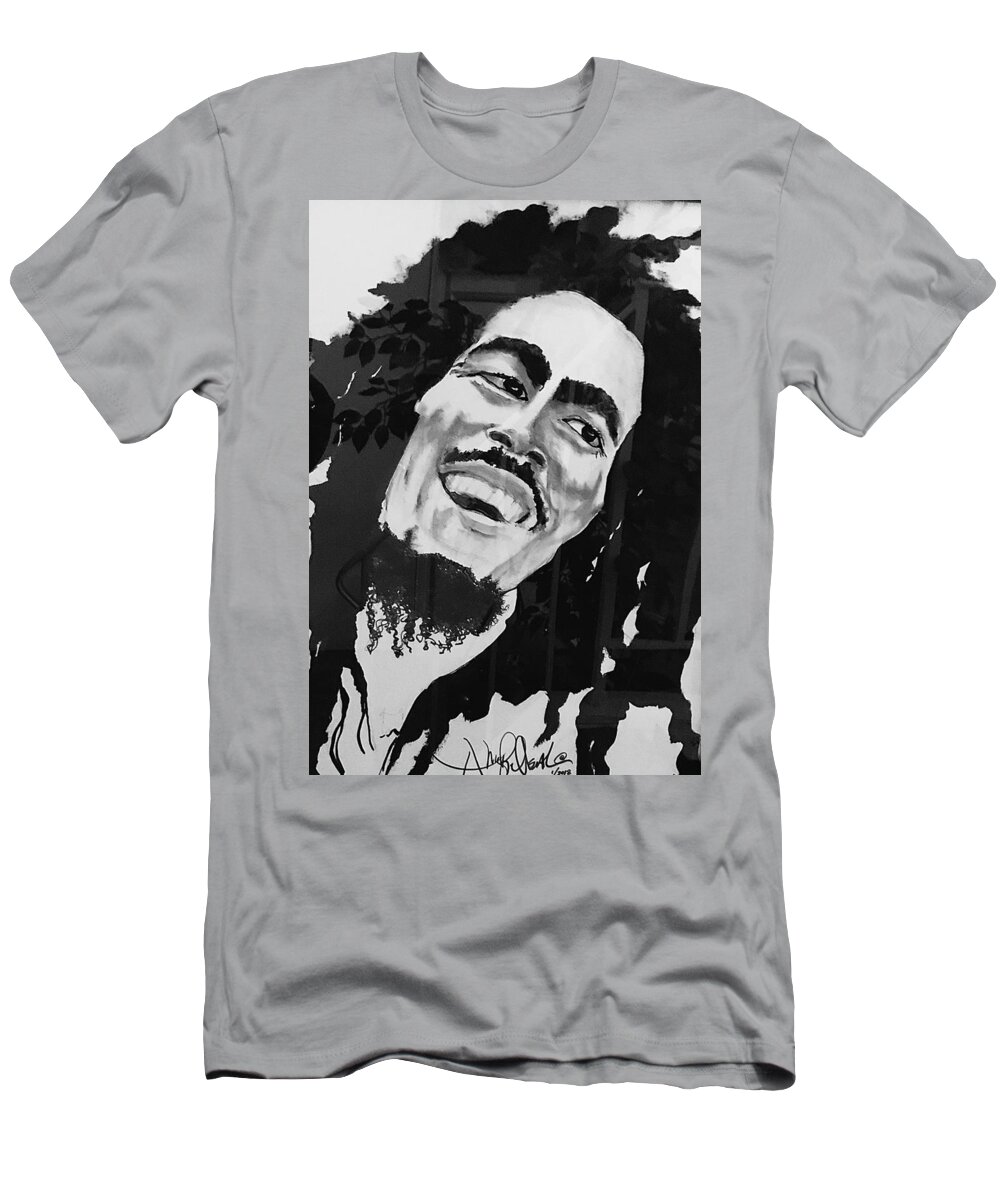  T-Shirt featuring the drawing One Love by Angie ONeal