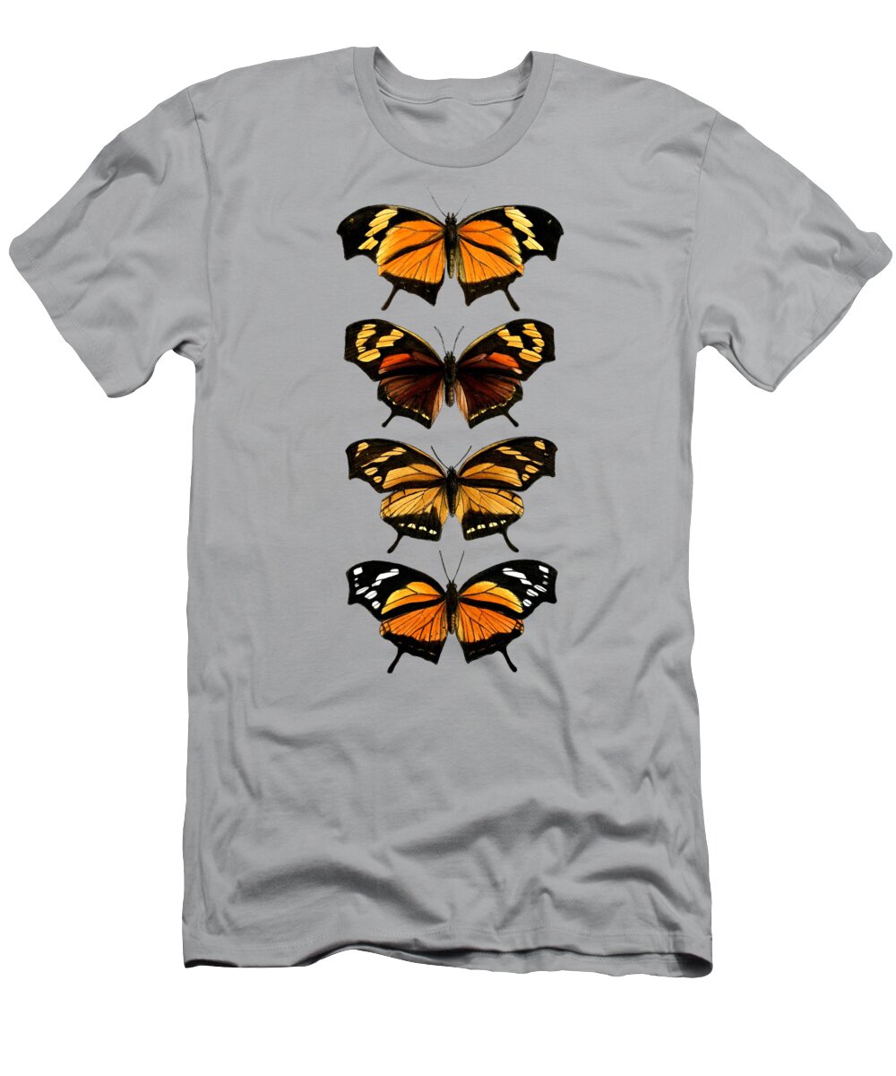 Monarch Butterfly T-Shirt featuring the digital art Orange Butterfly Chart by Madame Memento