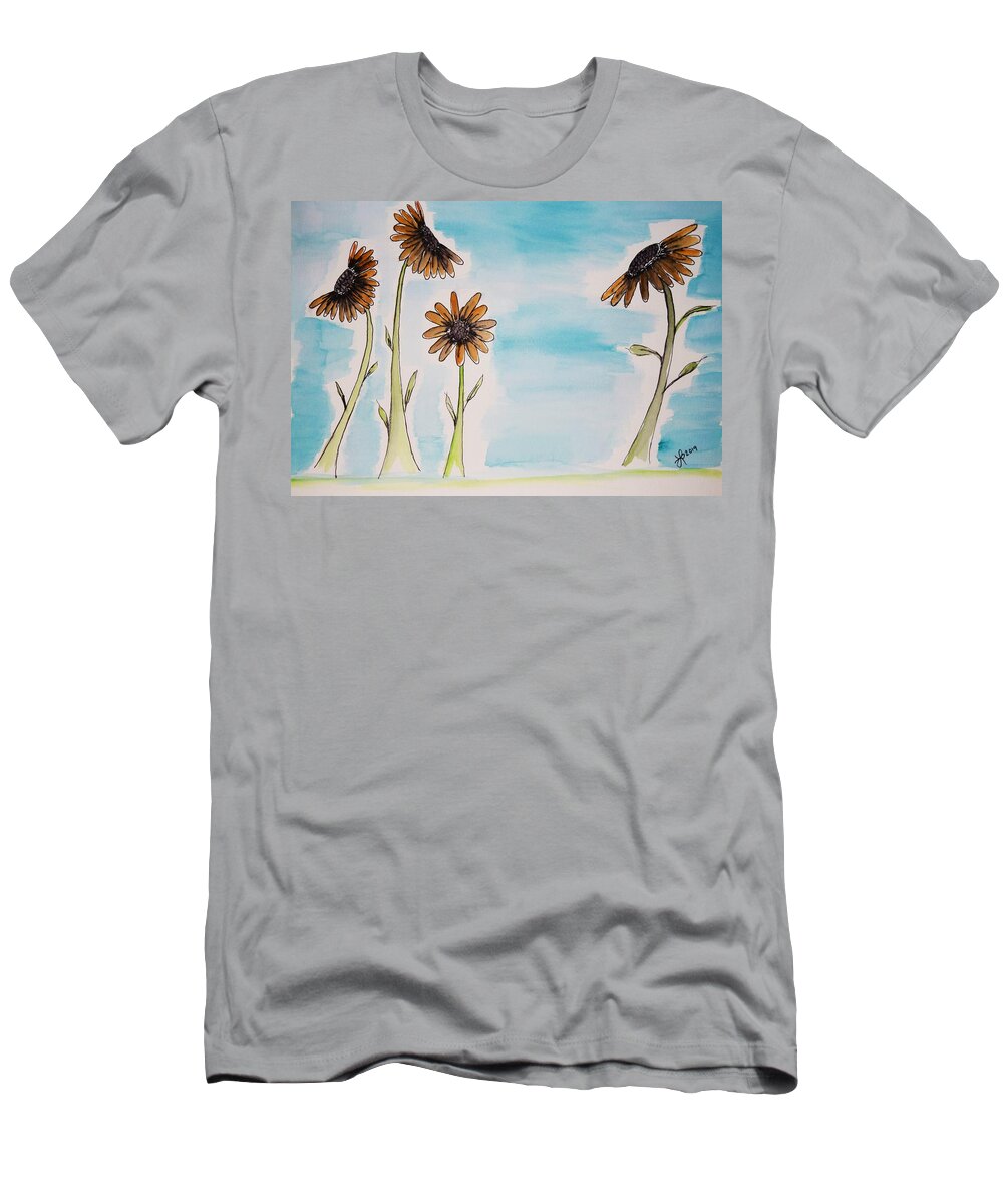 Orange Flowers T-Shirt featuring the painting Orange Flower Watercolor by Lkb Art And Photography
