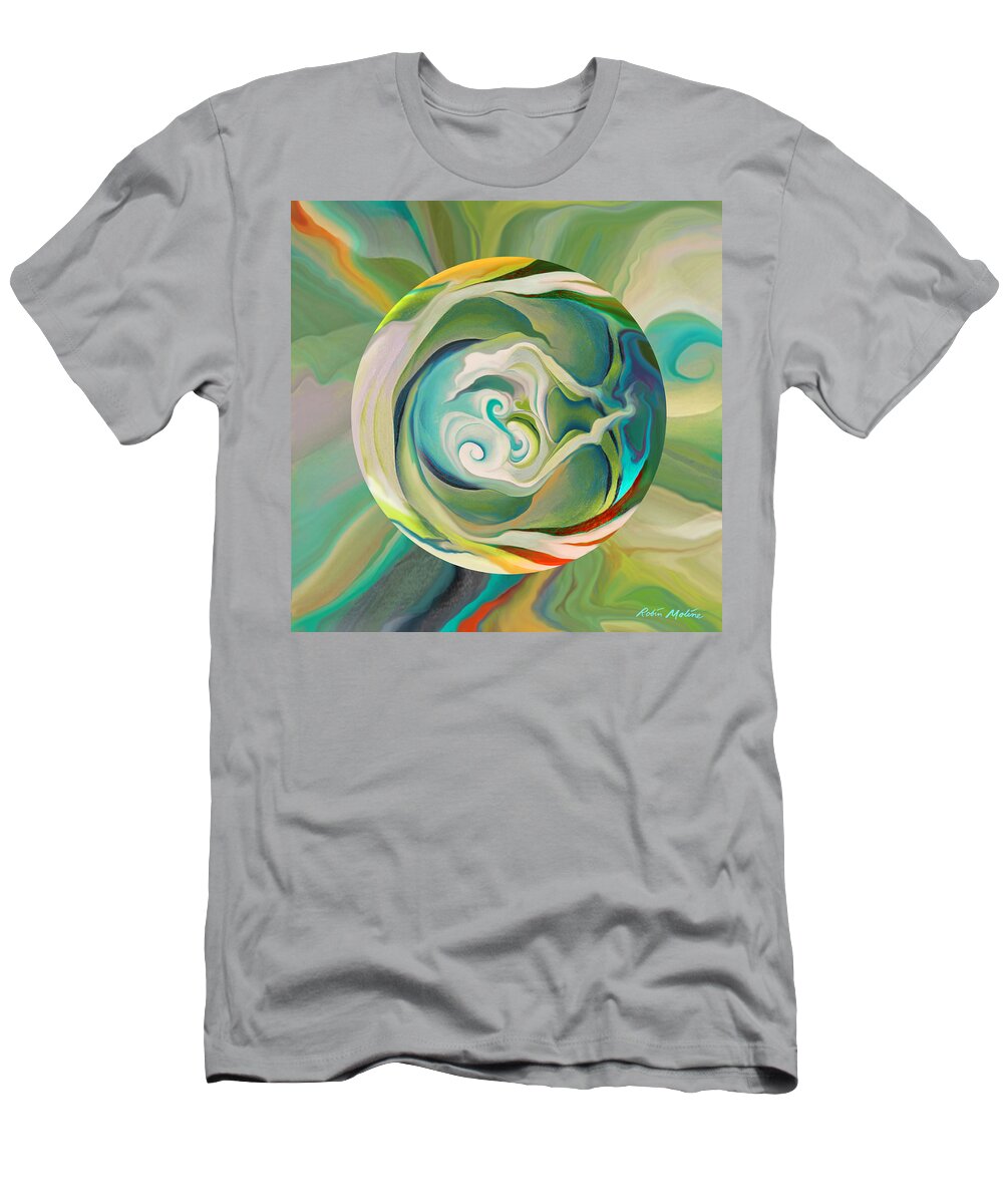 Ocean Currents T-Shirt featuring the digital art Orbrinoco Flow by Robin Moline
