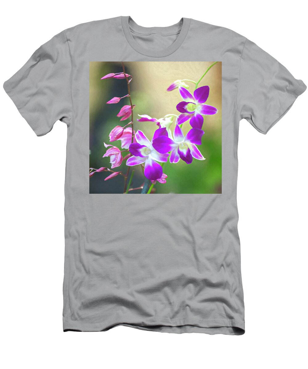 Flower T-Shirt featuring the photograph Orchid Blossoms #2 by Loyd Towe Photography
