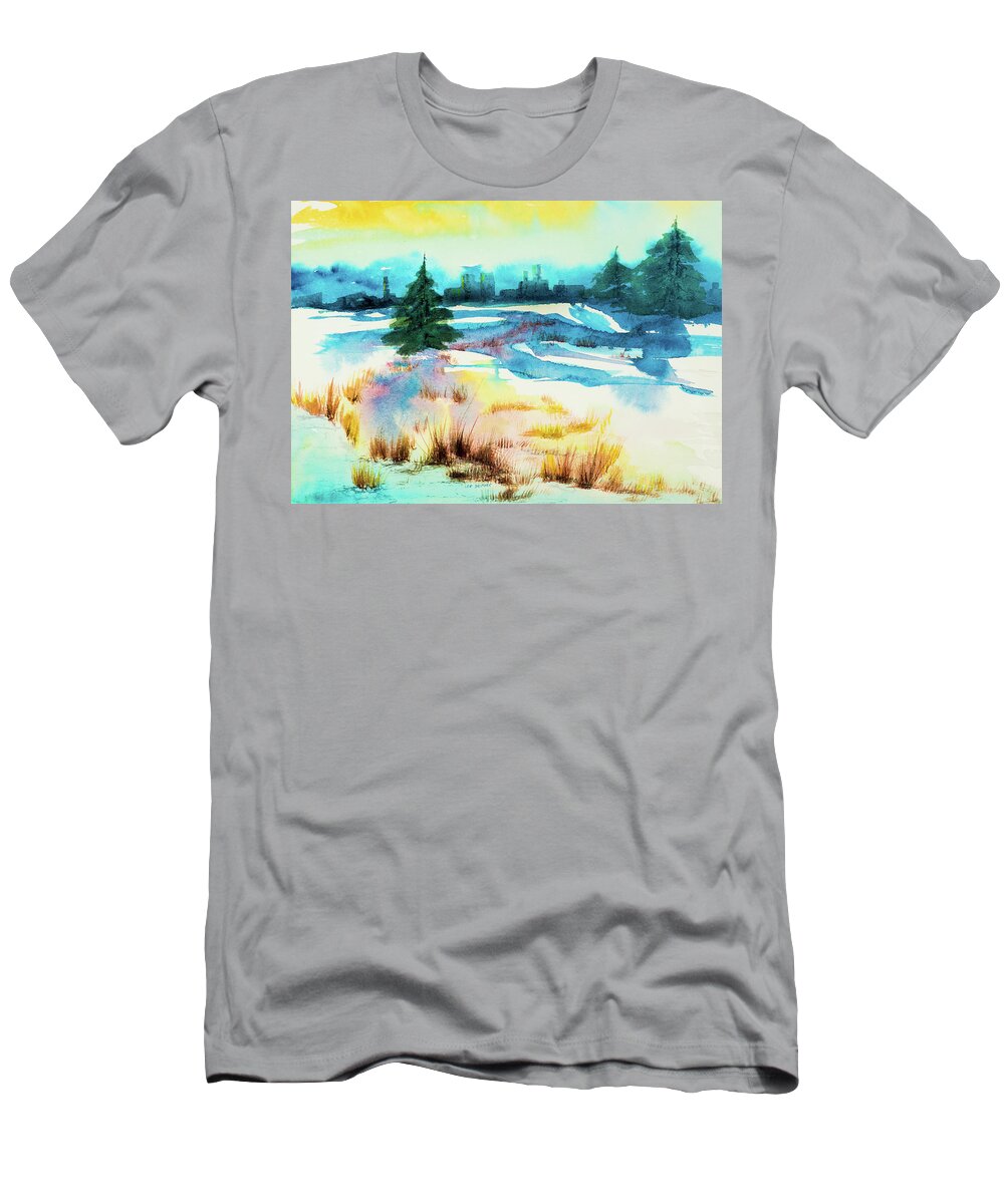 Watecolor T-Shirt featuring the painting Out a Piece by Lee Beuther