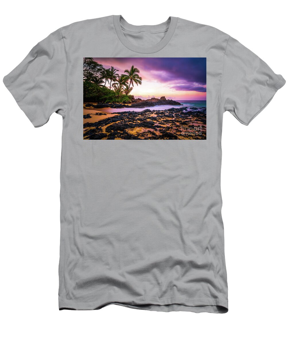 Ahihi T-Shirt featuring the photograph Paako Cove Secret Beach Maui Hawaii Sunrise Photo by Paul Velgos